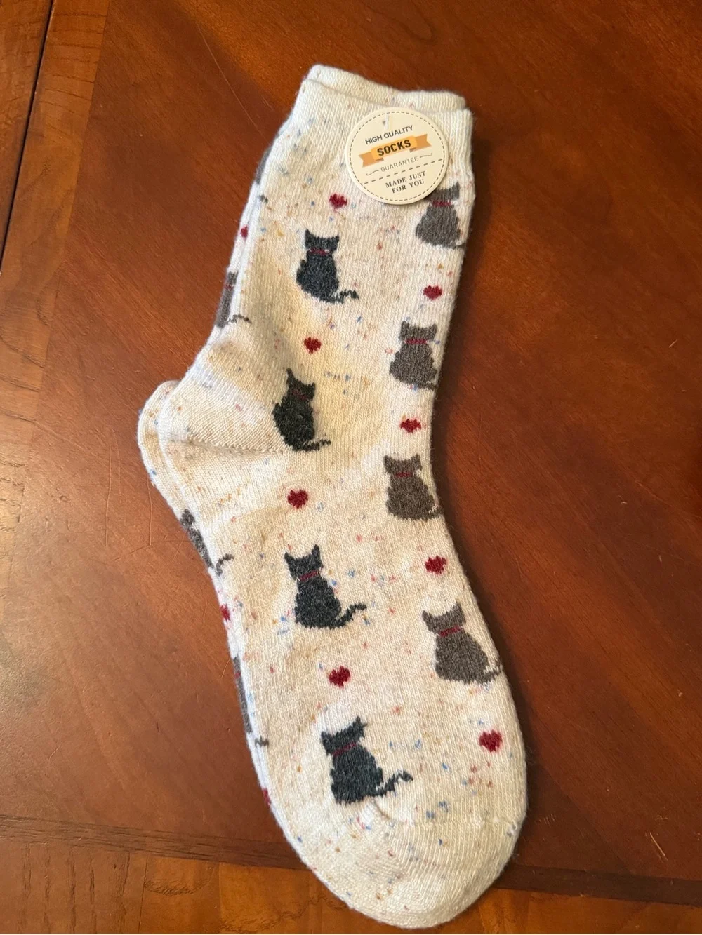5 Pairs Cozy Cat & Sheep Fuzzy 1/2 calf Socks Women’s 5-9 Soft Novelty Gift